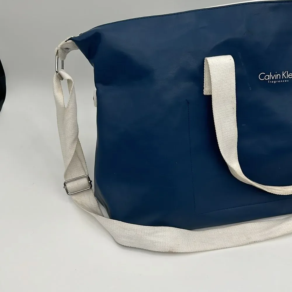 Calvin Klein Frangrances Bag Vintage Blue White Duffel Travel Weekender Gym